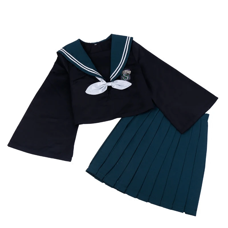 

Japanese Classical Long-sleeved Cute Kawaii Lolita Sailor Uniforms Blue Collar Japan High School Uniform S-XXL