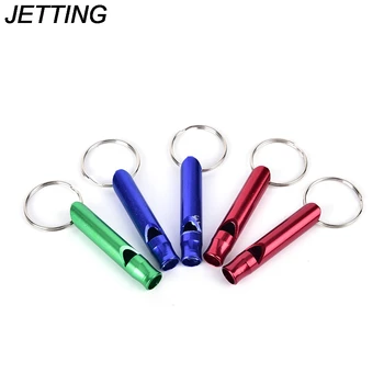 

HOT Mini 5Pcs Outdoor Safety Sport Camping Hunting Aluminum Alloy Emergency Survival Whistle Keyring Keychain Color Random