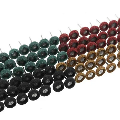 

80pcs/set Mini Brush Scouring Pad Abrasive Wheel Nylon Fiber Grinding Sanding Head Buffing Polishing Wheel 1"25mm Set For Dremel