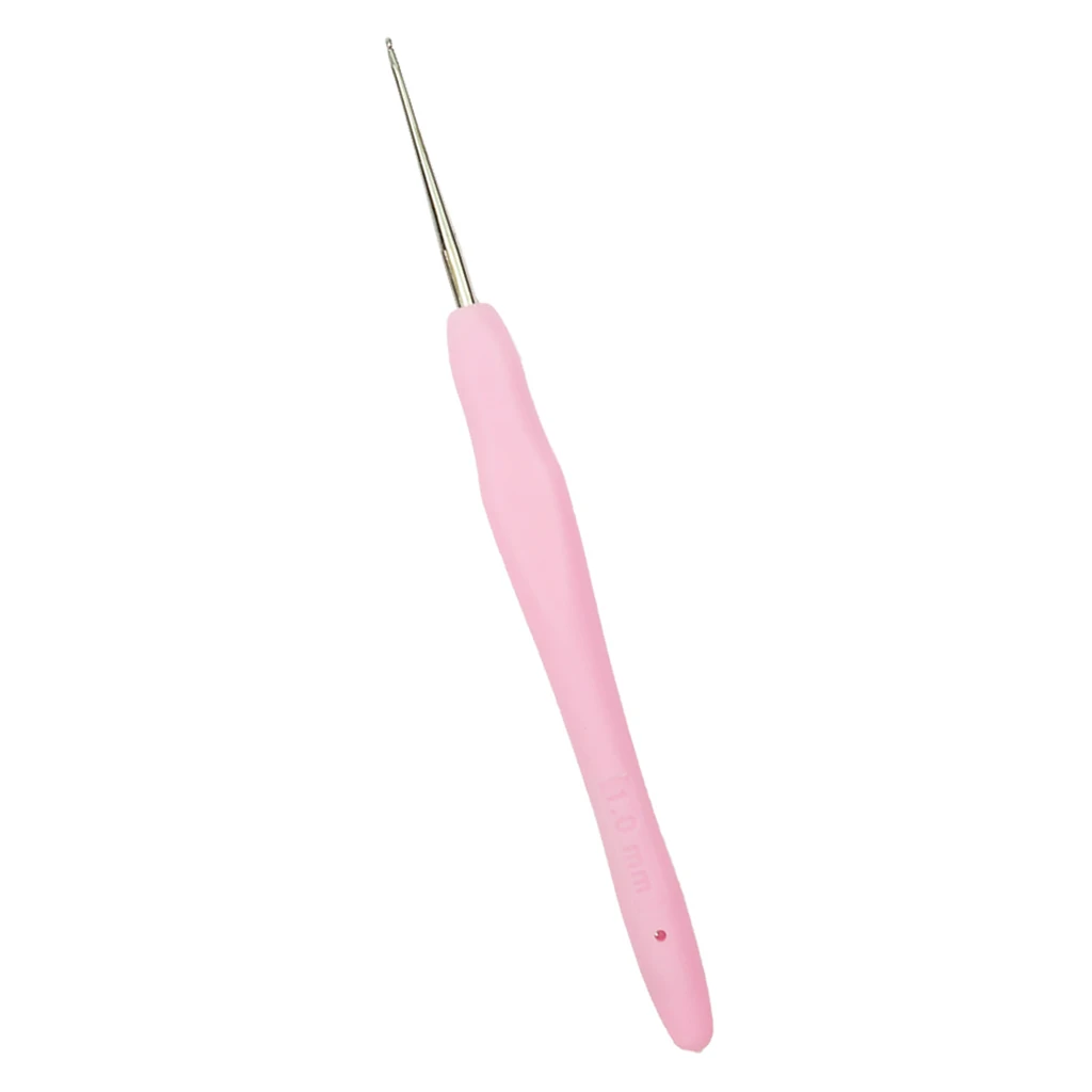 3pcs Soft Grip Handle Stainless Steel Crochet Hook Craft Knitting Yarn Needles for Sewing Arts 0.5-1mm