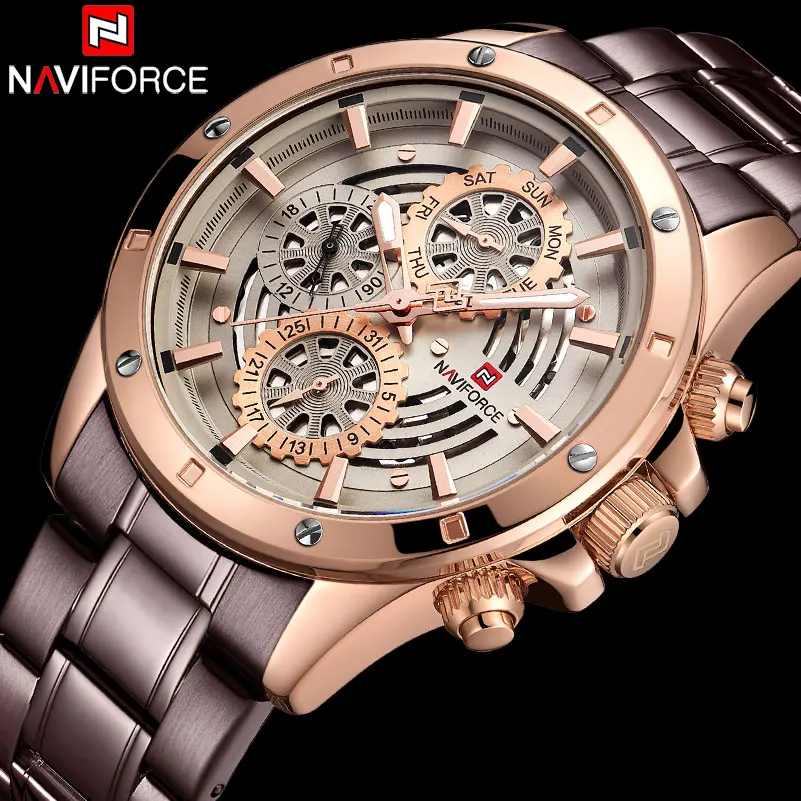 

NAVIFORCE New Top Brand Quartz Watch Luxury Men Watches Fashion Man Wristwatches Stainless Steel Clock Relogio Masculino Saatler
