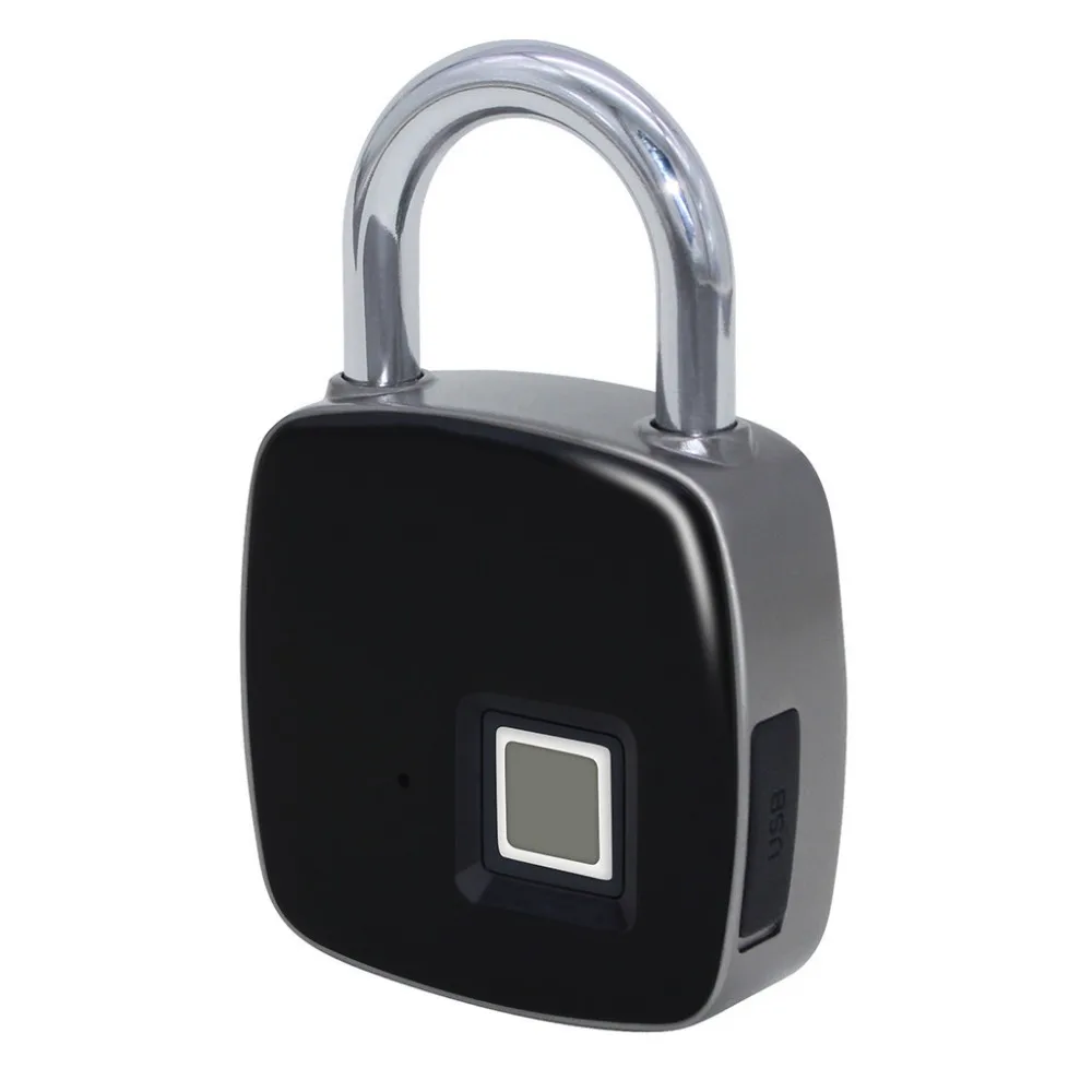 

USB Rechargeable Smart Keyless Fingerprint Lock IP65 Waterproof Anti-Theft Security Padlock Door Luggage Case Lock p30