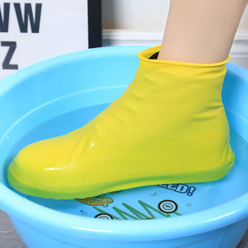 Fashion Slip On Shoe Covers Men and Women Button Closure PVC