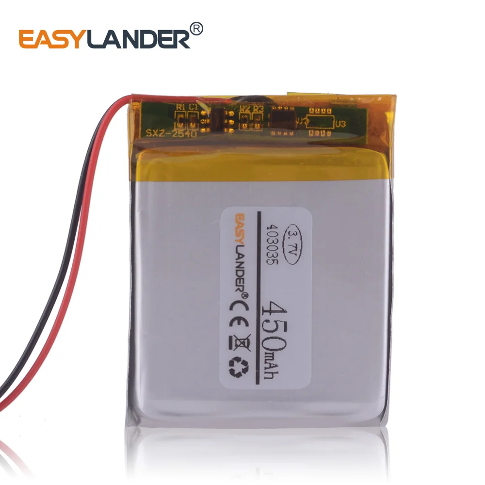 403035 3 7 V 450mAh небольшие перезаряжаемые батареи для mp3 mp4 спикер DVR GPS маленькие