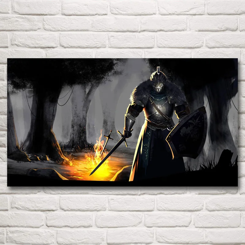 FOOCAME Dark Souls Warrior меч видеоигры Искусство Шелковый плакат печать домашний Декор Картина 11x20 16x29 20x36 дюймов - Цвет: 009