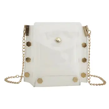 

New female lady shoulder bag fashion laser flash PVC transparent messenger bag canta handbag