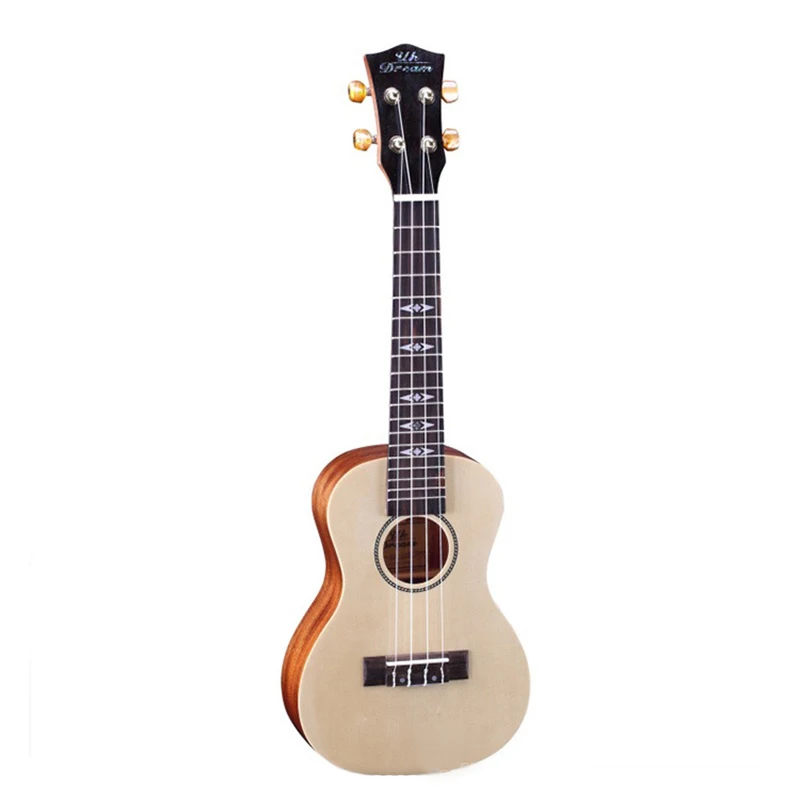 23-дюймовый Маленькая деревянная гитара Музыкальные инструменты Закрытая ручка Picea Asperata укулеле Гавайи маленькая гитара Классика 4 строки UC-5C0
