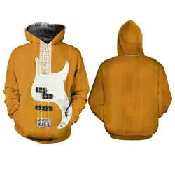 Горячая мода рок Стиль 3D кофты Для мужчин/Для женщин с капюшоном гитара печати пуловер Harajuku Повседневное Streetweaer тонкие свободные толстовки