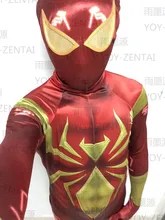 MovieCoser Shiny Iron Spider Costume Ironspider Cosplay Costume Red Spiderman Suit