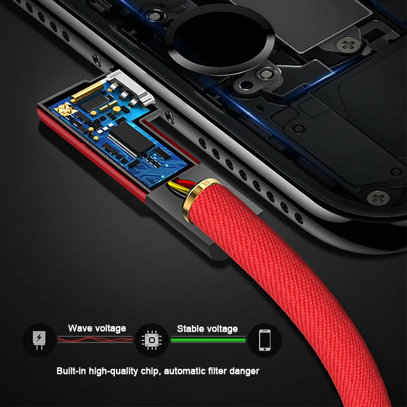 90 градусов USB быстрая зарядка кабель для iPhone 5 6 6s 7 8 для iPad type C кабель зарядного устройства микро-usb L Тип кабель для передачи данных для мобильного телефона
