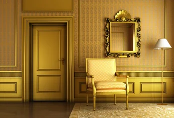 

Laeacco Luxury Room Portrait Door Armchair Lamp Photography Backgrounds Customized Photographic Backdrops For Photo Studio
