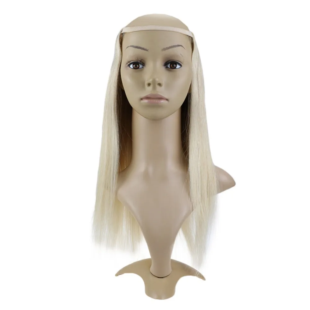 

Full Shine U Part Wigs Color #18 Fading To Color #22 And Color #60 Clip in One Piece 100% Remy Extensions Straight Hair Half Wig