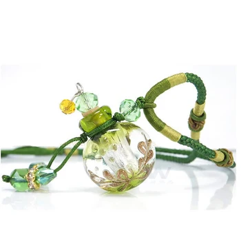 

Multi Colors Glass Perfume Pendant Baroque Style Round Refillable Essential Oil Bottle Women Necklace New Brand 12pcs/lot JY001
