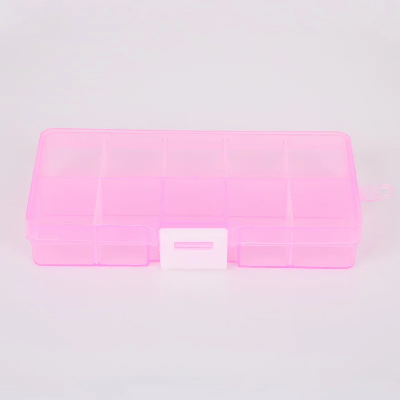 10 слот хорошее качество прозрачная коробка для хранения ювелирных изделий Кольцо Серьги лекарства таблетки бусины портативный пластиковый Чехол Органайзер - Цвет: pink