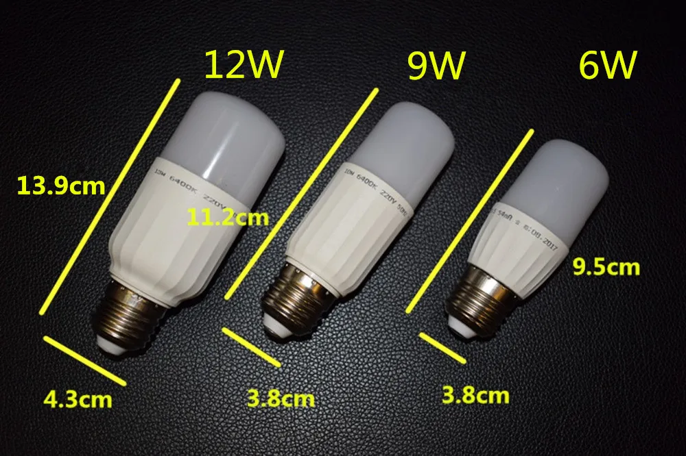 Светодиодный цилиндрическая лампа 6W9W12W E27 большой винт E14 Маленький Винт 110 V 220 V нейтральный свет, холодный белый свет светодиодный супер яркий