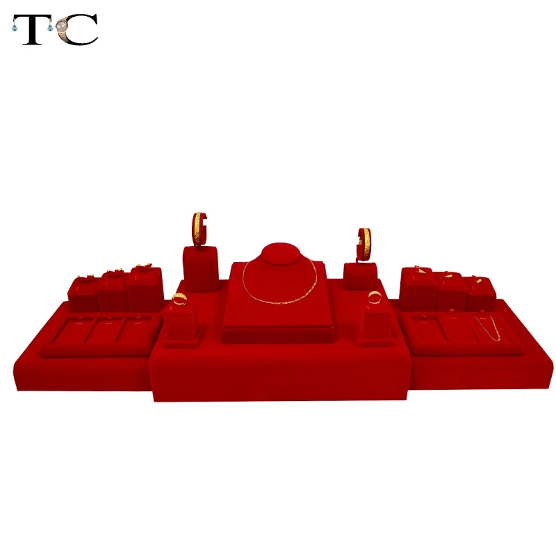 Free Shipping Jewelry Display Showcase Red Velvet Pendant Holder