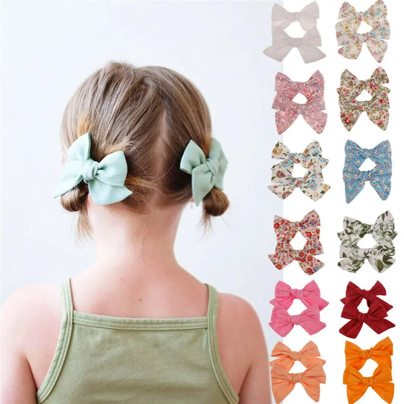 

2Pcs Teens Big Hair Bows Knot Hair Clips Girls Infant Toddler Headband Sets UK