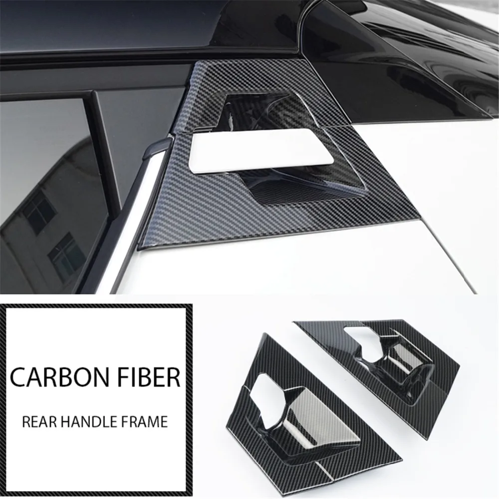 Яркий блеск, накладка на заднюю дверную ручку из углеродного волокна для Toyota C-HR, наклейка на дверную ручку для Toyota CHR