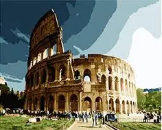 cioioil-T585 Coliseum Rome landscape painting paint by numbers DIY Hand-painted canvas painting for home decor 60x75cm
