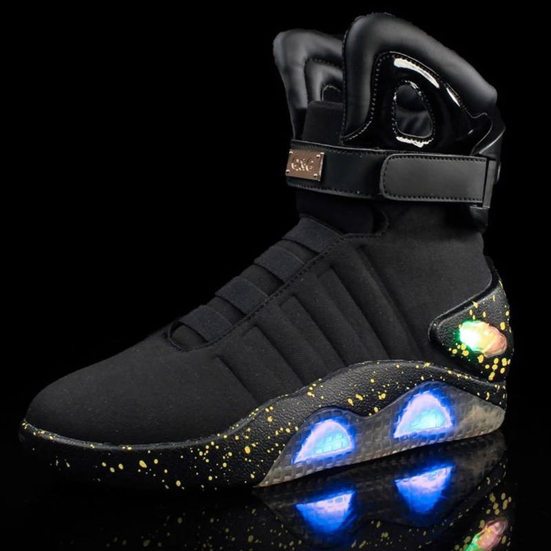 

Adults USB Charging 39~46 Led Luminous Basketball Shoes Mens Fashion Light Up Casual Men Be back to the Future Glowing Sneakers