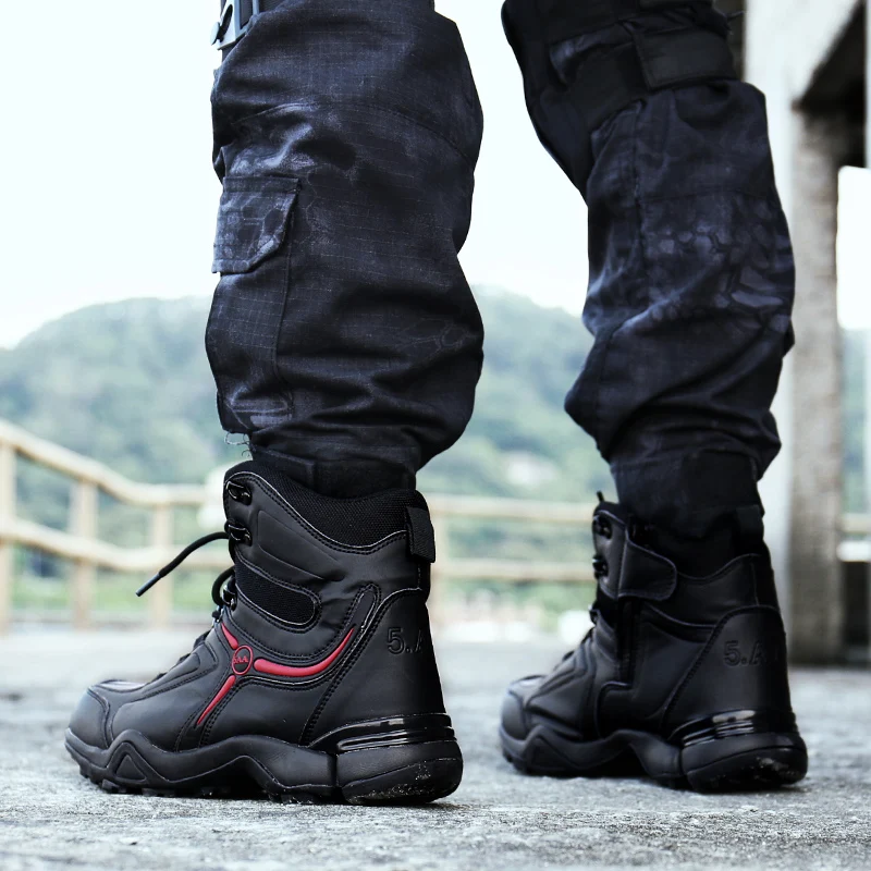 JKPUDUN/зимние мужские ботинки в стиле милитари; качественные армейские ботинки для пустыни; Рабочая обувь в армейском стиле США; кожаные зимние ботинки