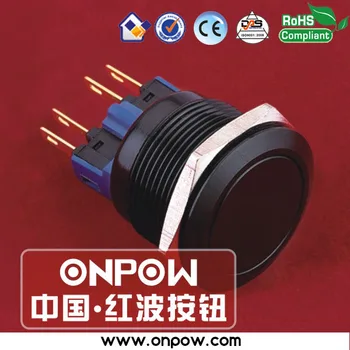 

ONPOW 22mm black momentary pushbutton switch anti-vandal GQ22-11/A