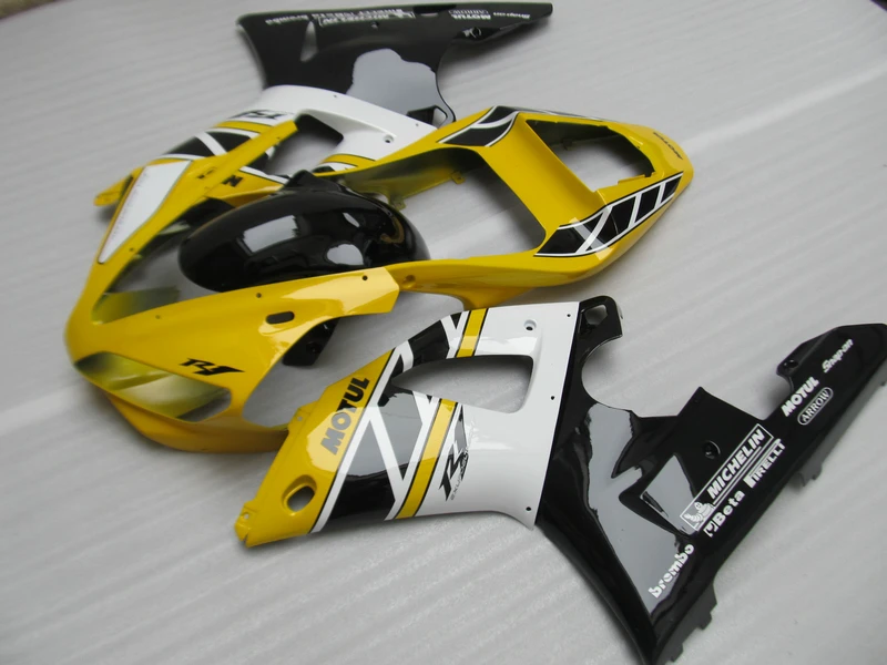 Горячая Распродажа литья под давлением обтекателя комплект для YAMAHA YZFR1 2000 2001 желтый черно белые обтекатели комплект YZF R1 00 01 SZ26