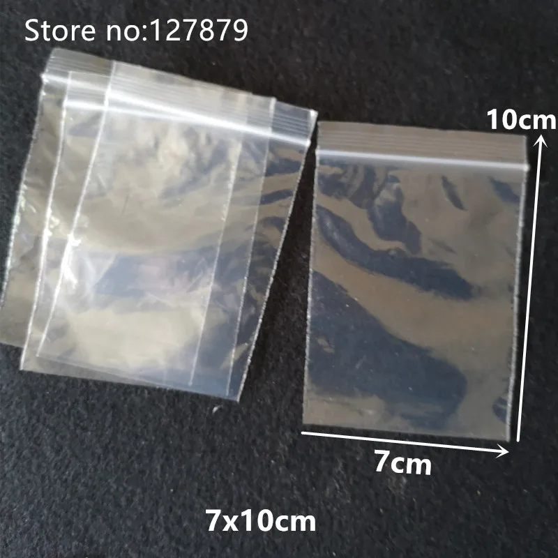 50/100 шт 7 размера прозрачный самозапечатывающийся Пластик упаковочный пакет пакеты со струнным замком застежки-молнии гайки закуска к чаю зиплок пакеты для хранения - Цвет: 100pcs 7x10cm