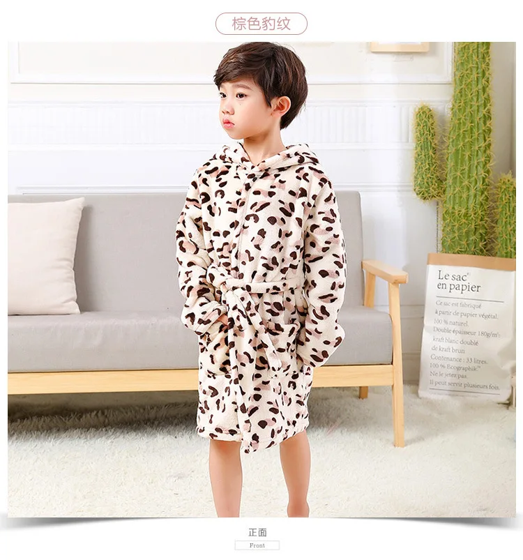 best Sleepwear & Robes Children Flannel Bathrobes Nightwear 2022 Fashion Children Pajamas Hooded Bathrobe Soft Bath Robe Cute Girls Robe Cartoon Gown designer nightgowns