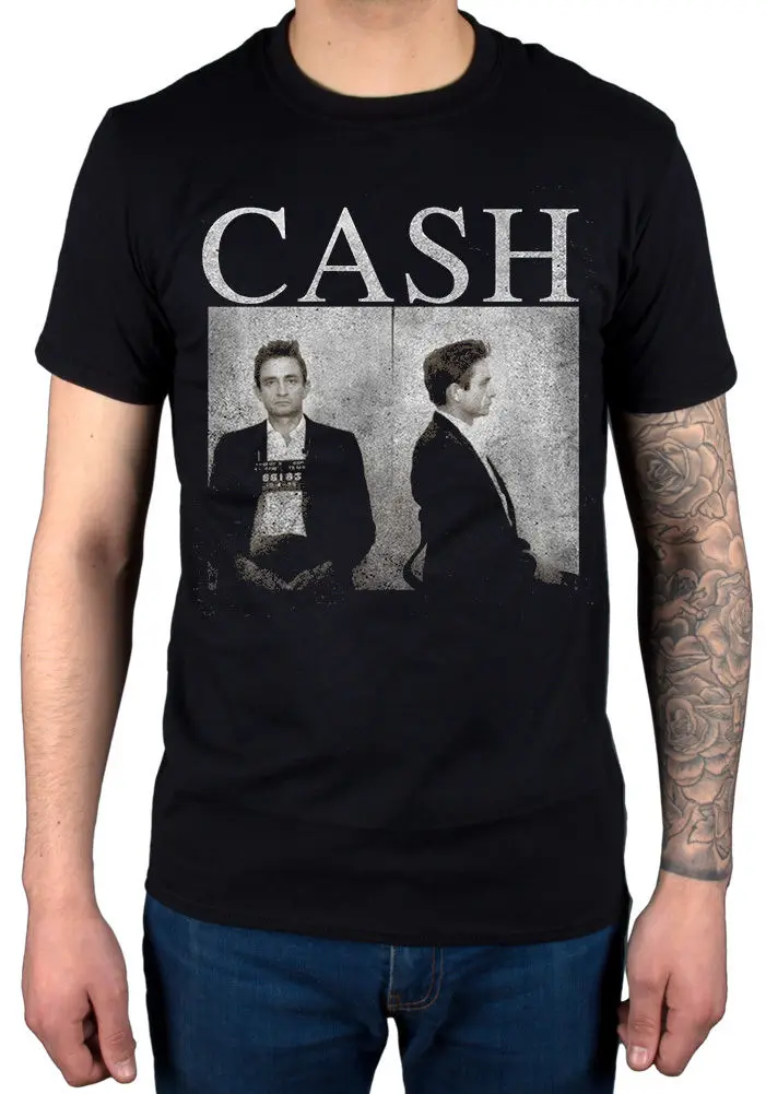 Official Johnny Cash Mug Shot T Shirt Unisex Outlaw Retro ...