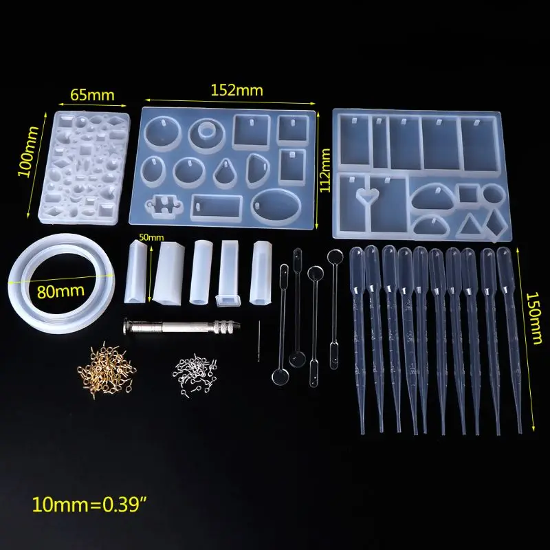 

1 Set Silicone Mold With Clasp Spoon Dropper Stick Combination Kit DIY Jewelry Making Tools Materials Epoxy Resin Crafts