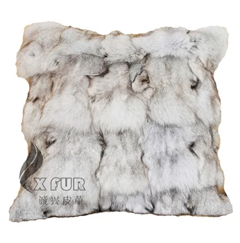 

CX-D-45 Natural Color Ruropean Blue Fox Pillows Genuine Fox Fur Cushion Covers