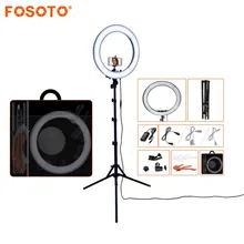 FOSOTO RL 18 240LED 5500K Dimmable Photography Photo Studio Phone Video Ring Light Lamp Tripod Stand