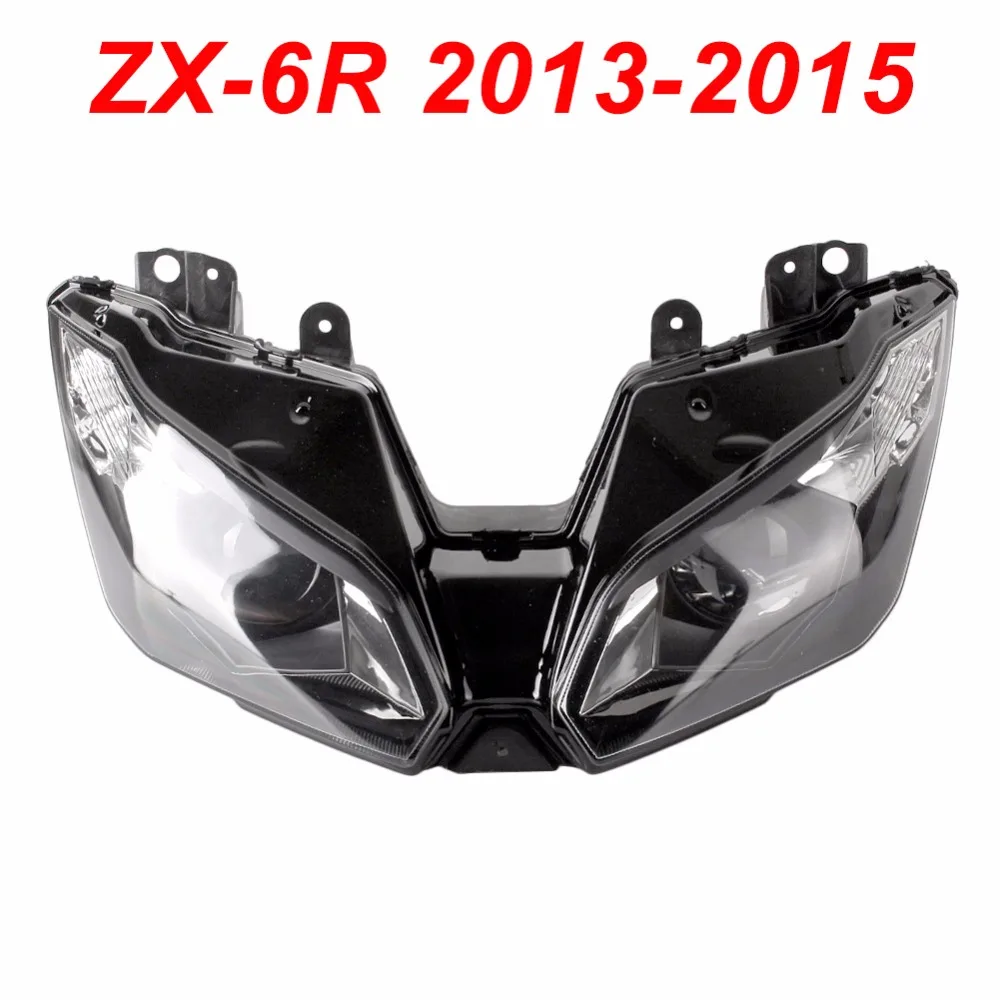 

For 13-15 Kawasaki Ninja ZX6R ZX 6R Motorcycle Front Headlight Head Light Lamp Headlamp CLEAR 2013 2014 2015