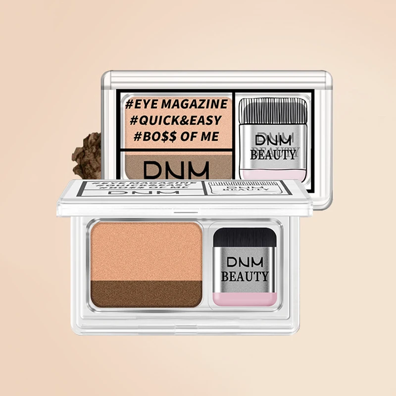 

DNM 3D Double Color Glitter Eyeshadow Palette with Brush Waterproof Gorgeous Metal Eye shadow 3 Color de sombra TSLM1