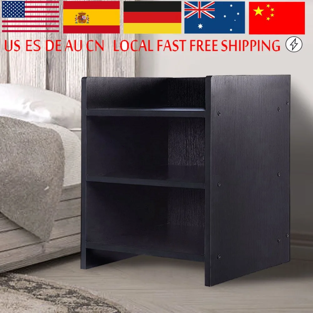 

1PC High Quality Wooden Nightstand Household Bedroom Furniture Bedside Table Two Layers Shelf Small Furniture