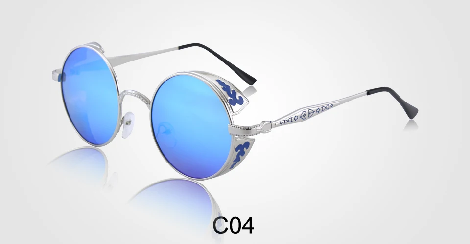 CGID Polarized Steampunk Sunglasses Round Metal Sun Glass Brand Designer Retro Vintage Glasses UV400 for Men& Women E71