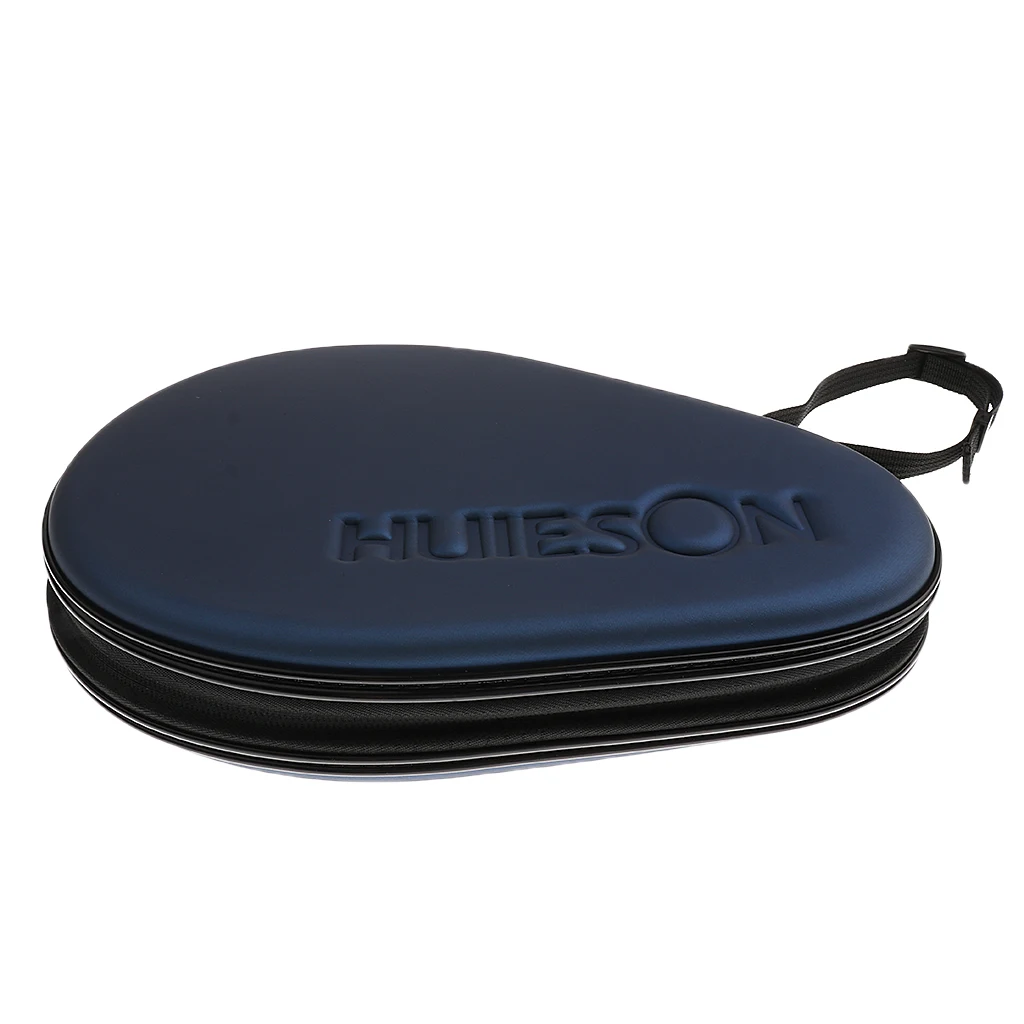 Waterproof Material Table Tennis Racket Hard Case Ping Pong Bat Bag Cover Hold 2 Paddles Silver Dark Blue