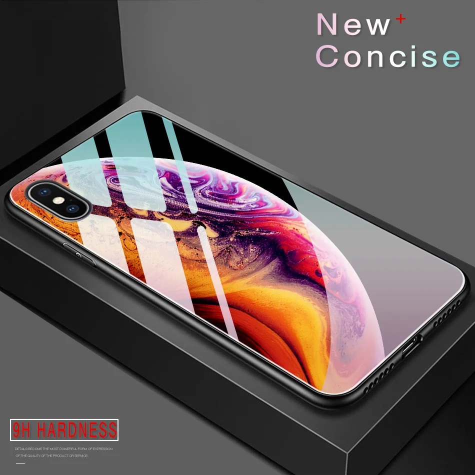 UTOPER Tempered Glass Case For iPhone 7 8 Plus Case Luxury Star Space Cover For iPhone X Case For iPhone6s 6 6s 7Plus XS Max XR