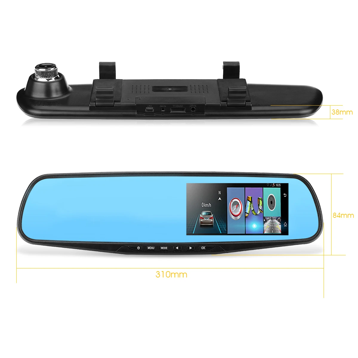 DAZA G 826 4 3 дюймов автомобиль тире Камера DVR Двойной объектив Ночное Видение Сенсор