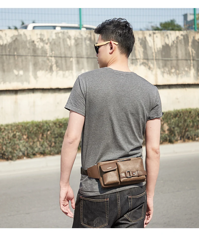 Saco Da Cintura de Couro Para Homens