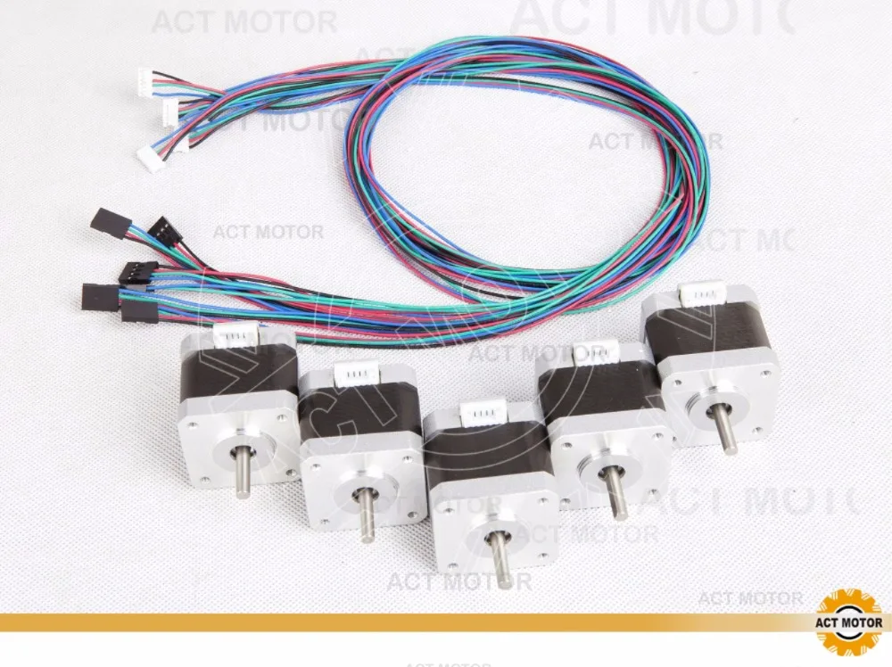 

Shipping from China!ACT 5PCS Nema17 Stepper Motor 17HS5425L20P1-X2 75oz-in 48mm 2.5A 4-lead CE ROHS ISO Factory Direct Sale