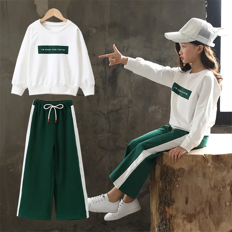 Girls Costume Autumn Children Clothing Long Sleeve Sweater Wide leg Pants Kids Sport Suit Girls Clothes Set 12 T Kids Tracksuit Girls Costume Autumn Children Clothing Long Sleeve Sweater Wide leg Pants Kids Sport Suit Girls Clothes Set 12 T Kids Tracksuit