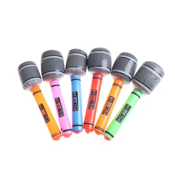 

6pcs Non-toxic PVC Air Simulation Microphone Microphone Air Receiver Activity Props Karaoke Bar Toy Color Random