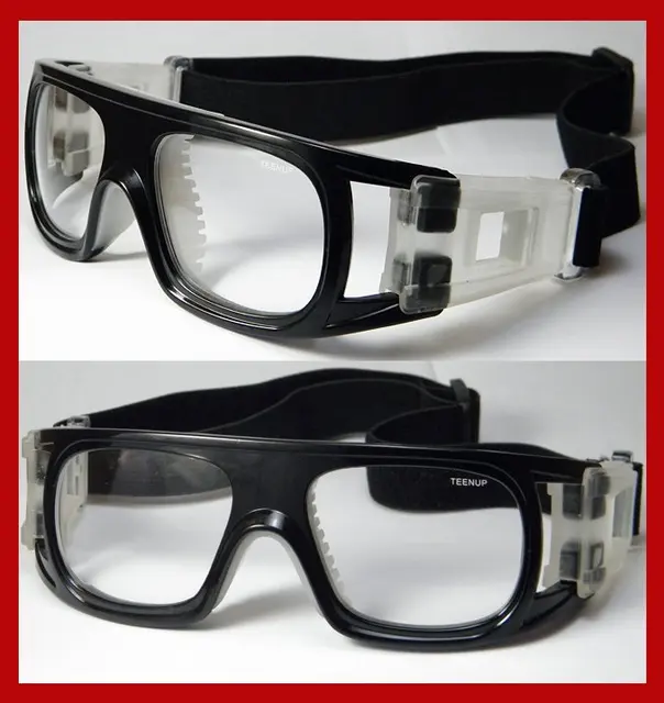 Protective Eyeglass frame SAFE SPORT gear Goggle BASKETBALL TENNIS football black/clear