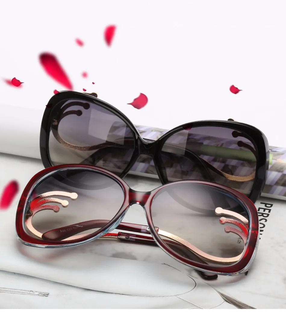 FEIDU 2016 Новый Бабочка Солнцезащитные очки для женщин Для женщин Брендовая Дизайнерская обувь Классический негабаритных Пластик Рамки
