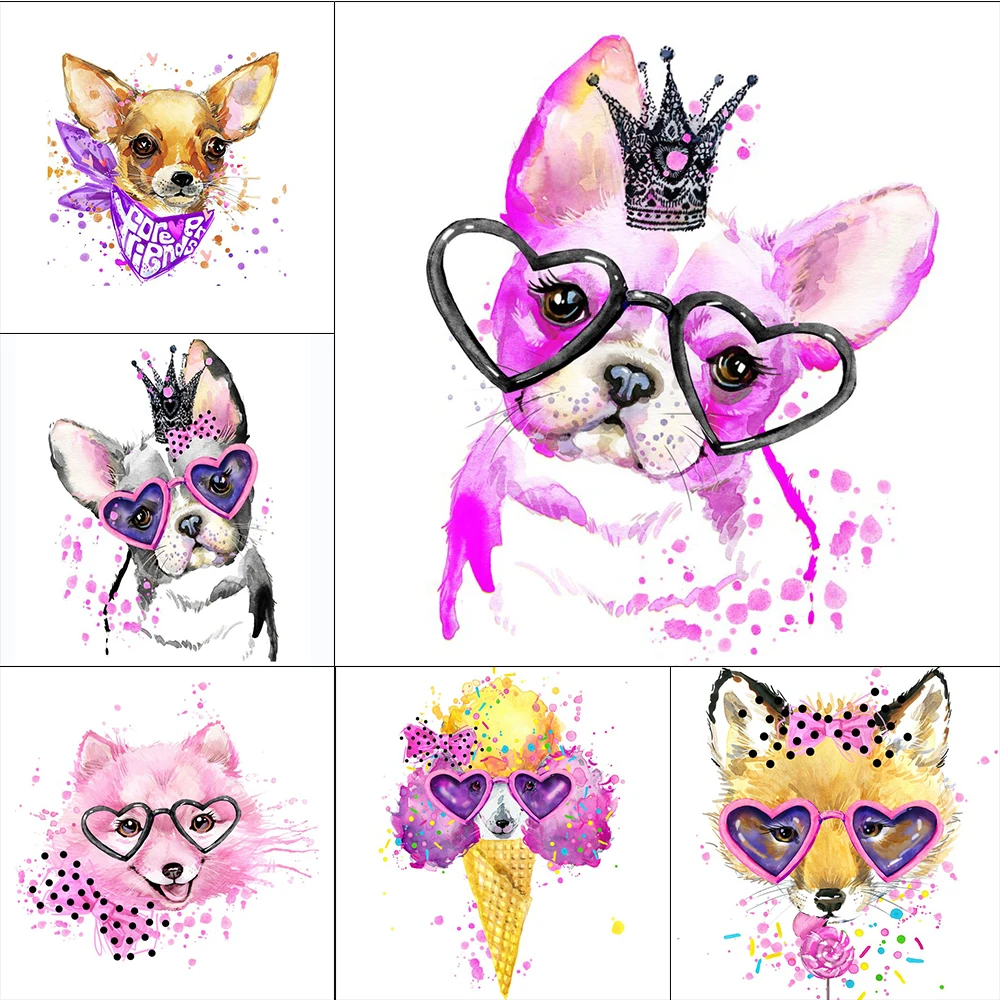 

AZQSD Diamond Embroider Animal Handicraft Diamond Mosaic Cross Stitch Colorful Dogs Full Square Rhinestone Wall Art Gift BB10547