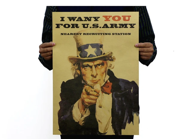 Aliexpress Stickers Diy Wall Sticker World War Ii Uncle Stickers Diy Wall Sticker World War Ii Uncle Sam Recruitment Poster Nostalgia Old Kraft Bar