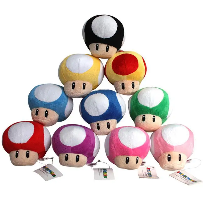 Mushrooms 1pcs 8cm Stuffed Dolls Plush Toys Super Mario Mushrooms