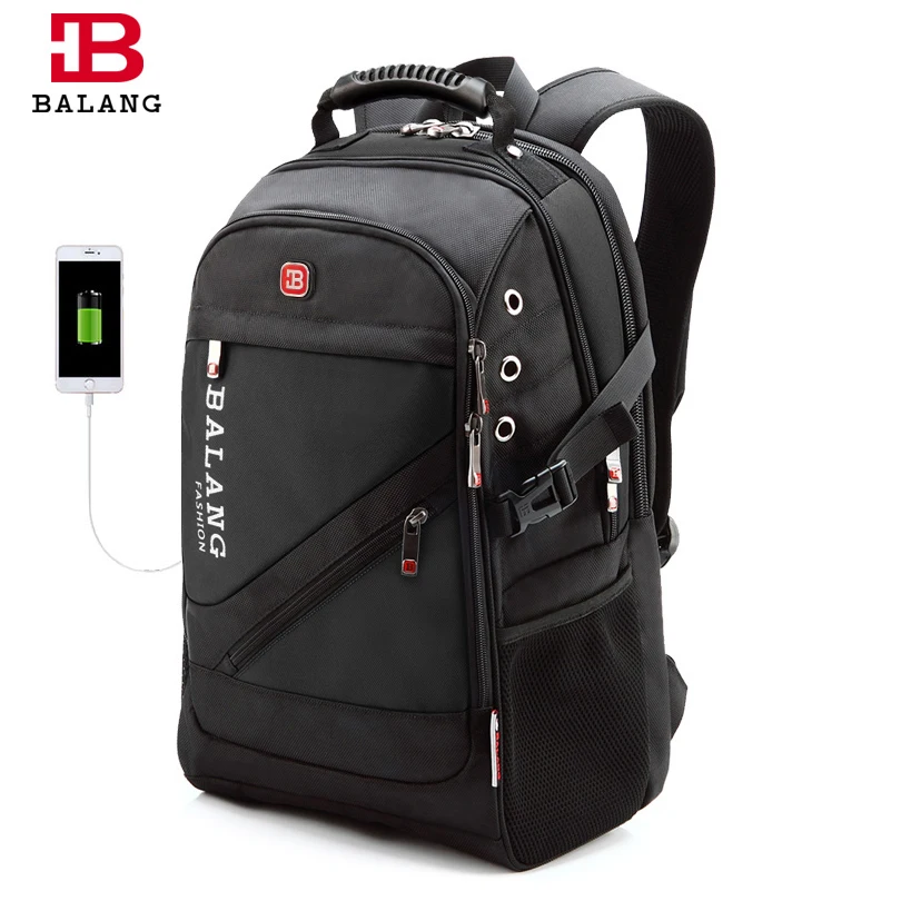 BaLang мужской рюкзак для ноутбука с usb зарядкой, водонепроницаемый рюкзак для путешествий, черный женский рюкзак, Мужской винтажный школьный рюкзак Mochila